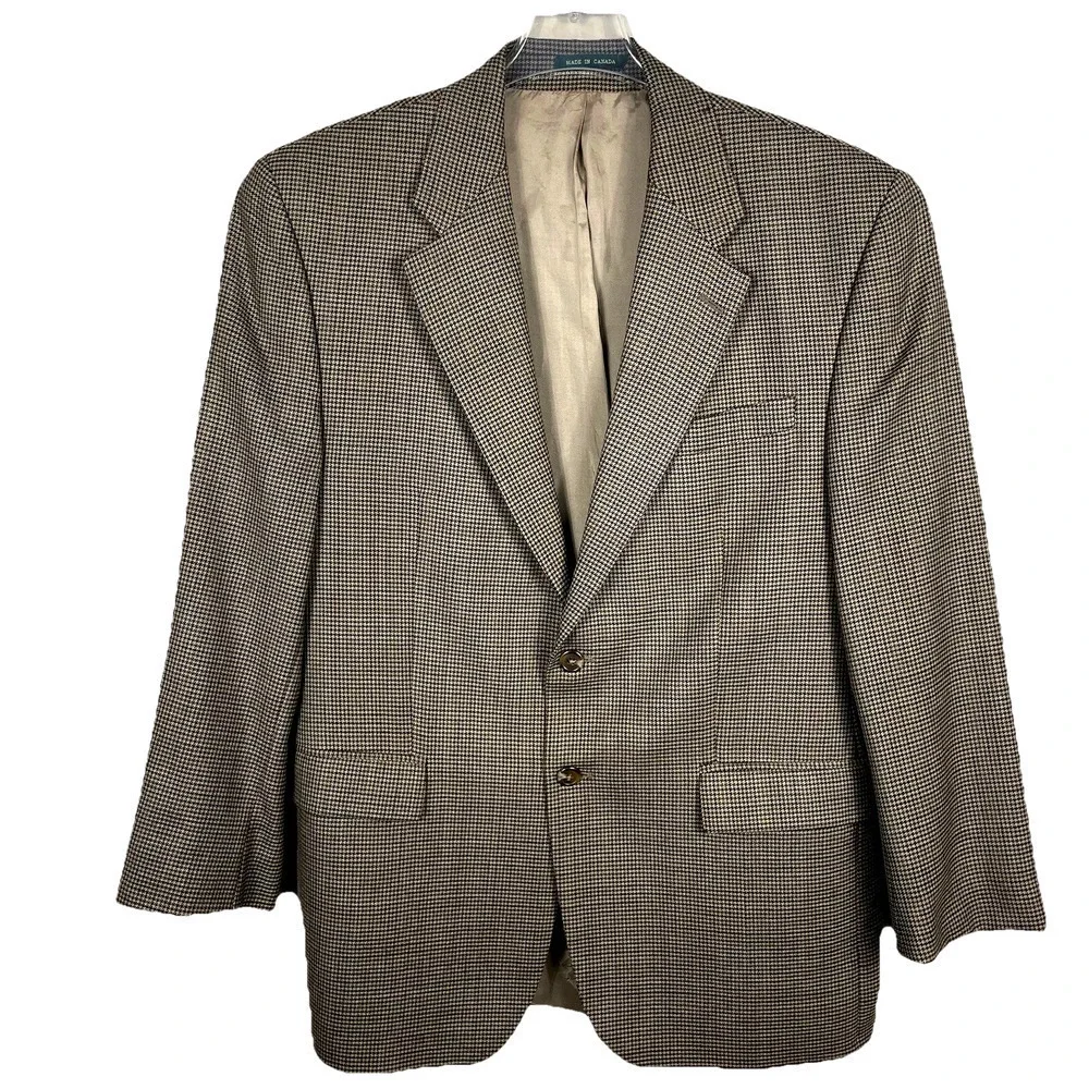 Lauren Ralph Lauren Blazer Sport Coat Jacket Men’s 42R Brown Wool Houndstooth